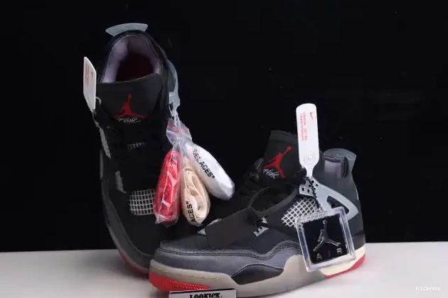 Cheap MAX Bred x White Off Jordan 4 CV9388-001 Retro Air 0523